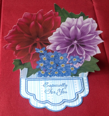 Easel Card Kit - Dahlias & Forget-me-nots by Margaret Hanning