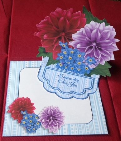 Easel Card Kit - Dahlias & Forget-me-nots by Margaret Hanning