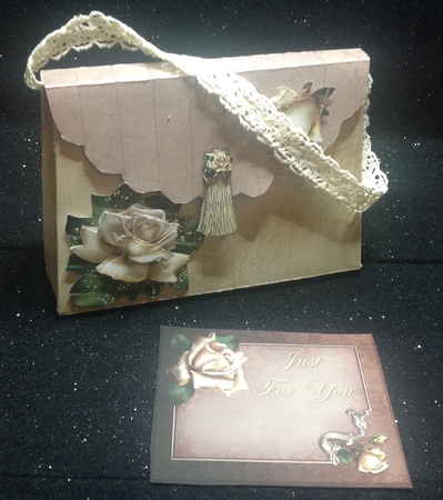 Cream Rose - Handbag Box by Margaret Hanning