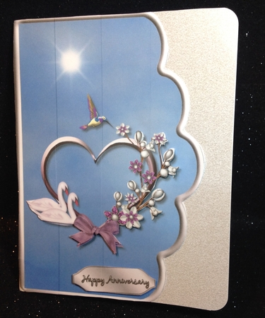 Together Forever Swans and Hummingbird Curve Card by Margaret Hanning
