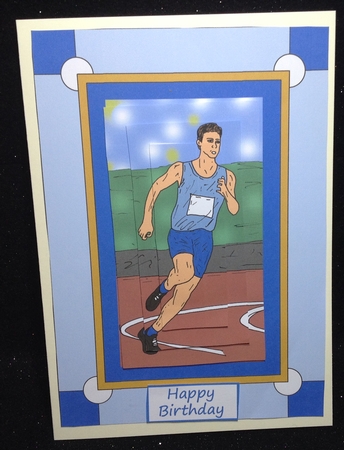 Runner (light Blue) - A5 by Margaret Hanning