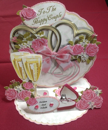 Giant Easel Tableau 3D Card Kit - Engagement Roses by Margaret Hanning