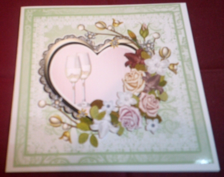 Wedding, Anniversary, Engagement Topper with Decoupage by Margaret Hanning