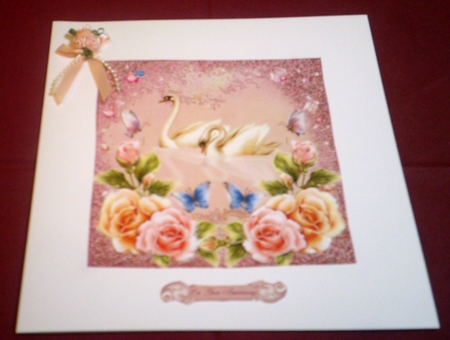 Swans Card Topper for Wedding Day/wedding Anniversary by Margaret Hanning