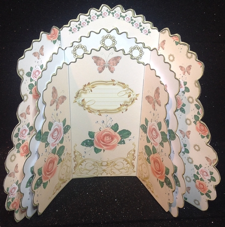 Triple Layer Gatefold - Roses & Baby's Breath by Margaret Hanning