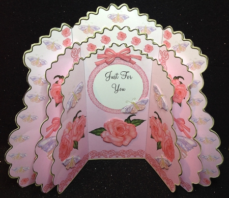 Triple Layer Gatefold - Roses and Butterflies by Margaret Hanning