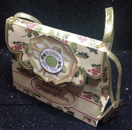 Handbag Gift Box Christmas Holly by Margaret Hanning