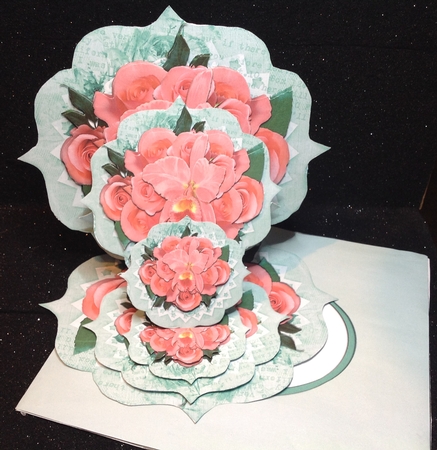 Roses Are Red Triple Easel Card & Envelope by Margaret Hanning