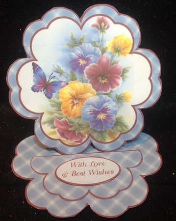 Pansy Miscellany Petal Easel Card by Margaret Hanning