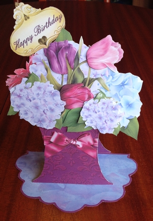 Everlasting Bouquet Easel - Tulips & Hydrangeas by Margaret Hanning