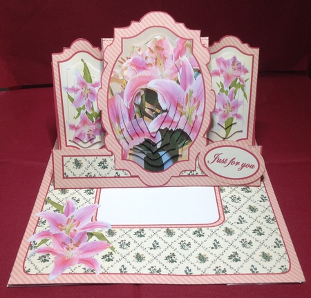 Layered Centre Stepper - Pink Lilies by Margaret Hanning