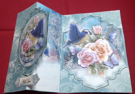 No Holes Fold Card Roses in Winter by Margaret Hanning