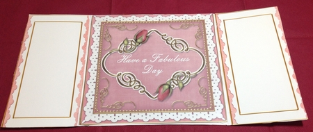 Dpink Rose Fabulous Day Fancy Swirl Gatefold Card & E Kit by Margaret Hanning