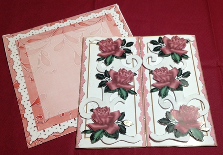Dpink Rose Fabulous Day Fancy Swirl Gatefold Card & E Kit by Margaret Hanning