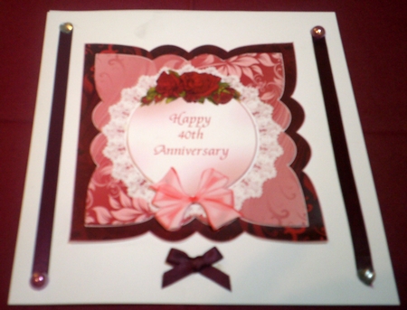 8x8 Ruby Wedding Anniversary Card Kit by Margaret Hanning