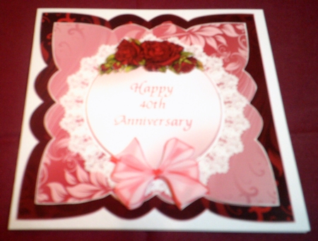 8x8 Ruby Wedding Anniversary Card Kit by Margaret Hanning