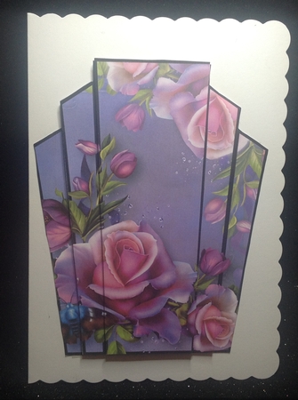 Art Deco Stacker Topper - Romantica Roses Purple by Margaret Hanning