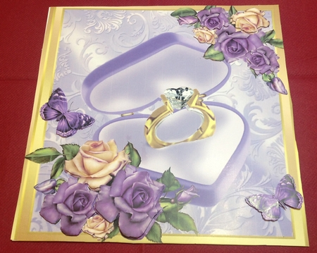Beautiful Gold Engagement Ring with Roses 8x8 by Margaret Hanning