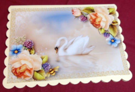 Beautiful Swan & Peach Roses by Margaret Hanning