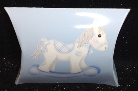 Blue Rocking Horse Pillow Box by Margaret Hanning