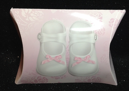Baby Girl Pink Shoes Pillow Box by Margaret Hanning