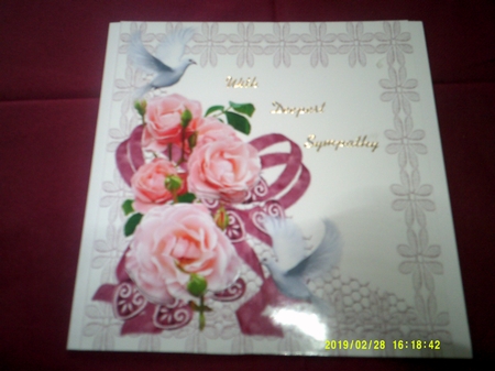 Pink Rose and Doves Sympathy Topper with Decoupage by Margaret Hanning