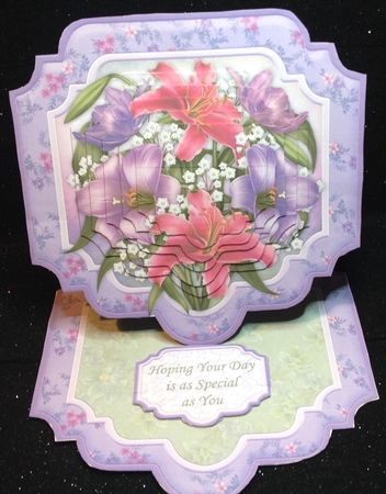 Lily Bouquet Large Easel Card Kit & Pyramage 7.5" by Margaret Hanning