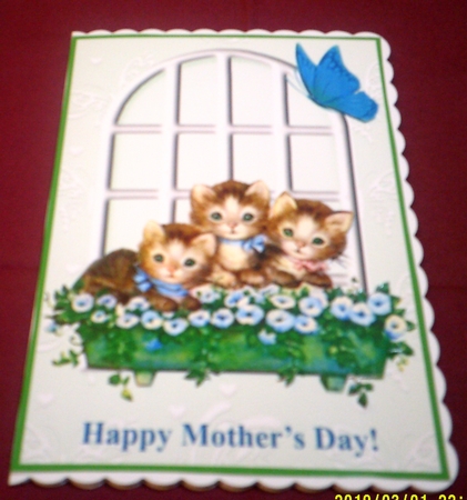 Happy Mother's Day - Little Kittens Topper & Decoupage by Margaret Hanning