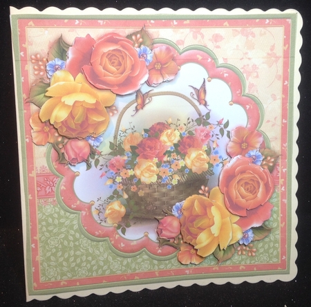 Rose Basket 8x8 Mini Kit & Decoupage by Margaret Hanning