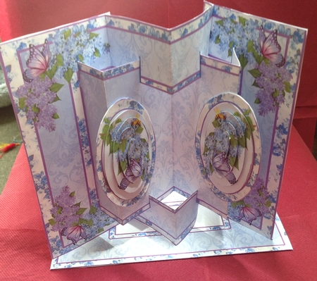3D Concertina Pop-out - Lilacs & Butterflies by Margaret Hanning