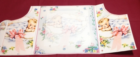 Baby Girl Pink 8in Drape Gatefold Card Kit by Margaret Hanning
