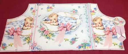 Baby Girl Pink 8in Drape Gatefold Card Kit by Margaret Hanning