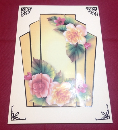 Art Deco Stacker Peach Begonias by Margaret Hanning