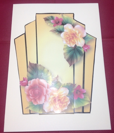 Art Deco Stacker Peach Begonias by Margaret Hanning