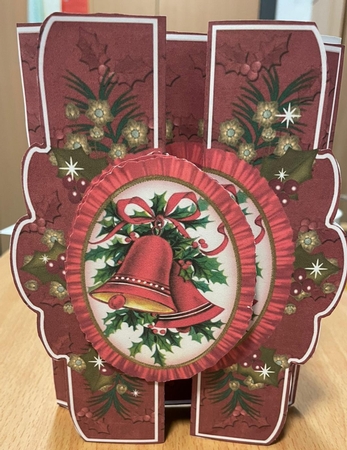 Red Bells A5 Tri-fold Fancy Card Mini Kit by Margaret Hanning