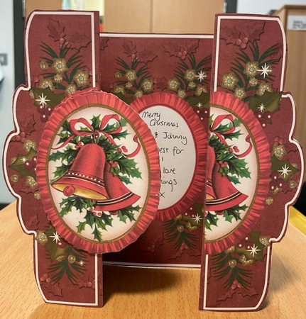 Red Bells A5 Tri-fold Fancy Card Mini Kit by Margaret Hanning