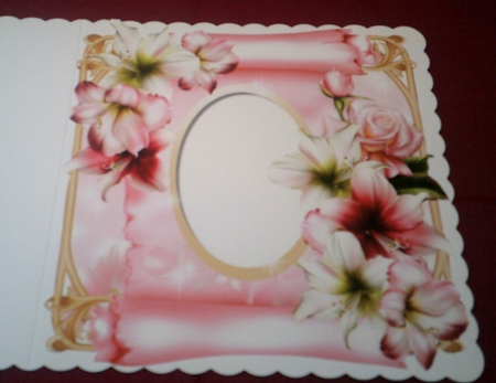 Birthday Amaryllis & Rose Scroll - Quick Topper by Margaret Hanning