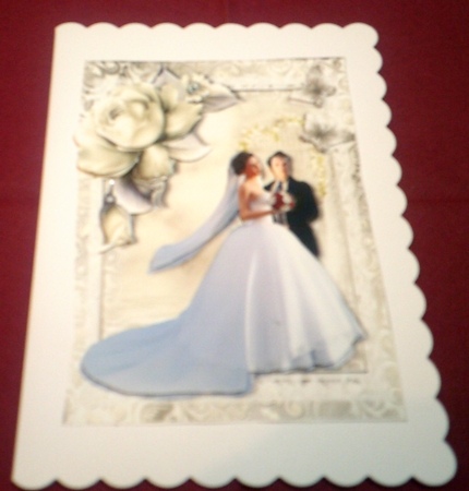 The Bride and Groom A5 Topper Dark Hair by Margaret Hanning