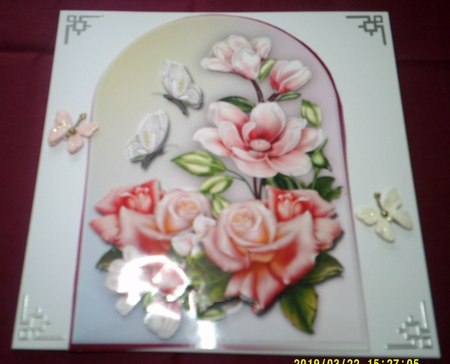 Arch Topper Roses & magnolias by Margaret Hanning
