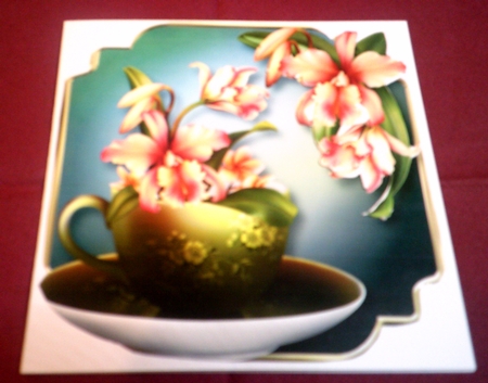 Aloha Orchids - Teacup & Saucer by Margaret Hanning