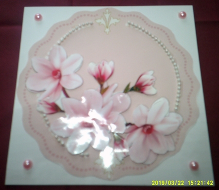 Round Topper Beautiful Magnolias by Margaret Hanning