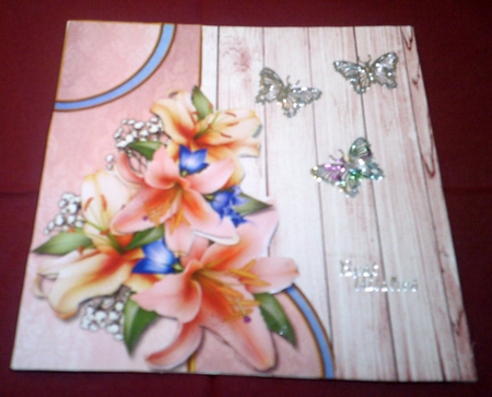 Shaped card Over The Edge Lilies by Margaret Hanning