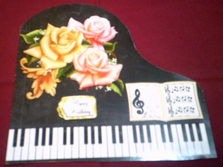 Baby Grand Piano - Black 8 - Edwardian Roses by Margaret Hanning