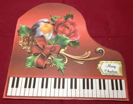 Baby Grand Piano - Red Insert by Margaret Hanning