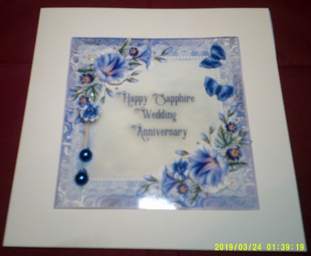 Sapphire Wedding Anniversary Topper by Margaret Hanning