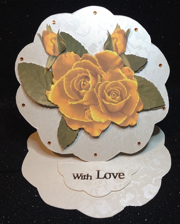 CU Yellow Roses & Vintage Butterfly by Margaret Hanning