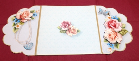 Summer Roses - Scallop Gatefold Card Mini Kit by Margaret Hanning