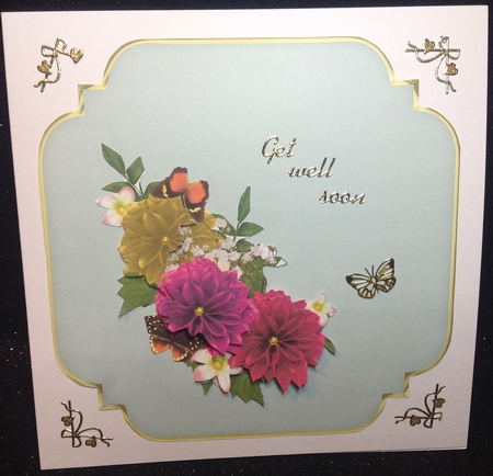 Soft Spring Shaped 6x6 Gold Edged Mat by Margaret Hanning
