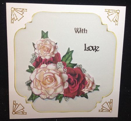 Soft Spring Shaped 6x6 Gold Edged Mat by Margaret Hanning