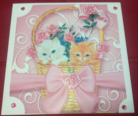 Vintage Kitten Baskets Bumper Kit-Pink by Margaret Hanning